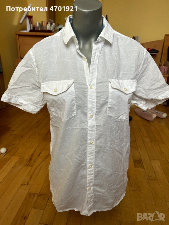 Бяла мъжка риза H&M, снимка 1