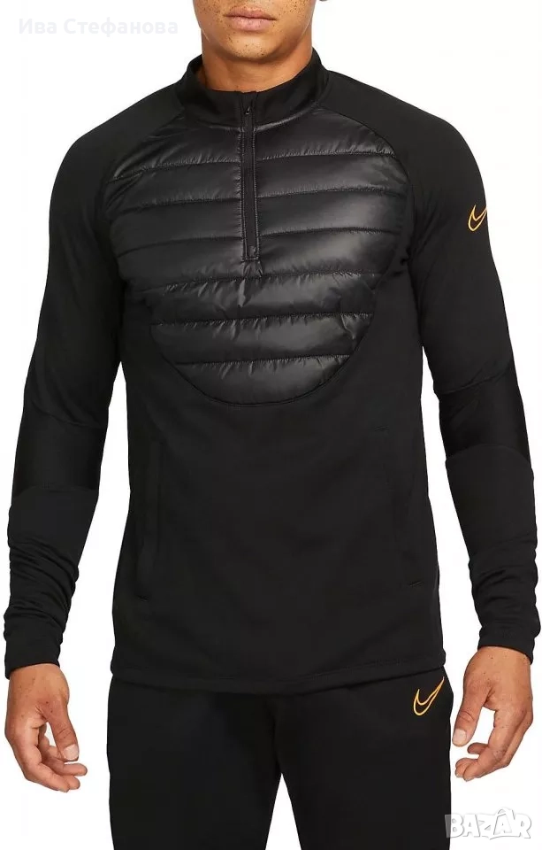 NIKE  nike THERMA-FIT WINTER WARRIOR ACADEMY DRILL TOP – BLACK/BLACK/TOTAL ORANGE, снимка 1