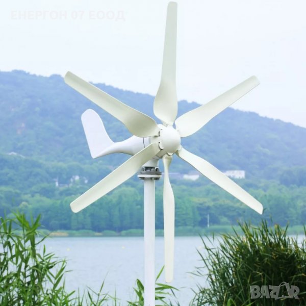 НОВ ветрогенератор 12v 800w 6 витла вятърна турбина перка зелена енерг , снимка 1