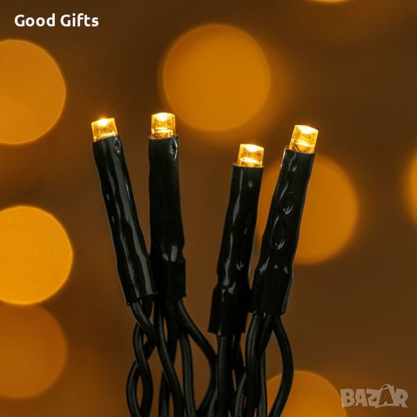 1200 LED Коледни лампички, Наситено Топло бяло, 63м, снимка 1