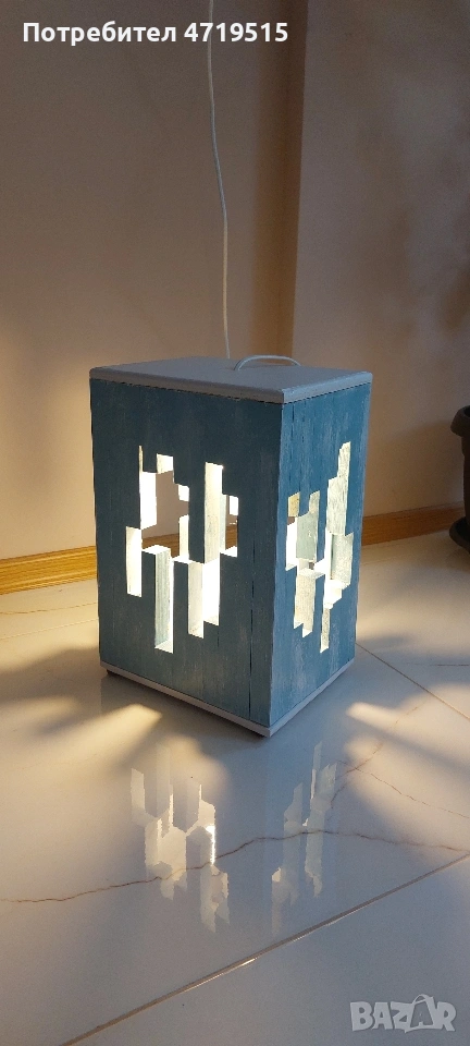 Настолна дървена лампа , снимка 1