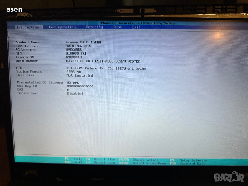 Дисплей за лаптоп Лаптоп с дисплей, BOE, N156BGA-EA2, 15.6 инча, 1366x768, HD, eDP, 30 пина, снимка 1