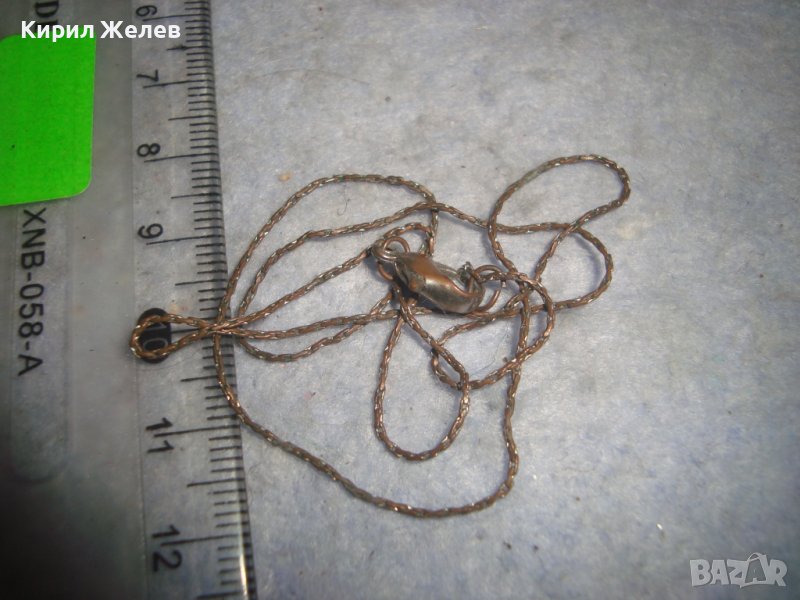 СТАРА НЕЖНА ФИНА МЕДНА ПОСРЕБРЕНА ВЕРИЖКА КОЛИЕ 27598, снимка 1