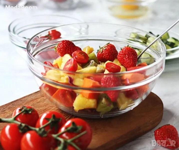 Комплект 3 броя стъклени купи, снимка 1