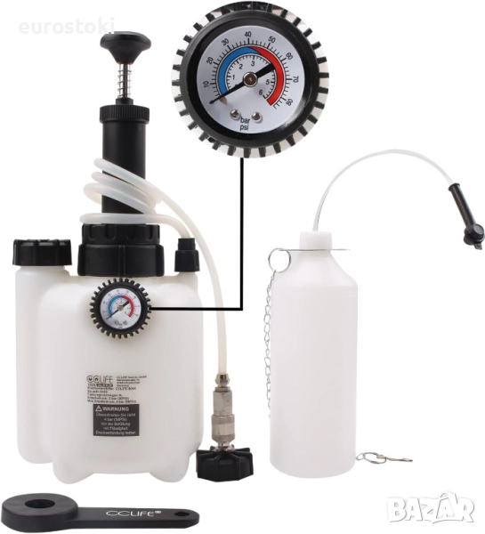 SCCLIFE 3L Пневматична система за смяна на спирачна течност 3+1л , снимка 1