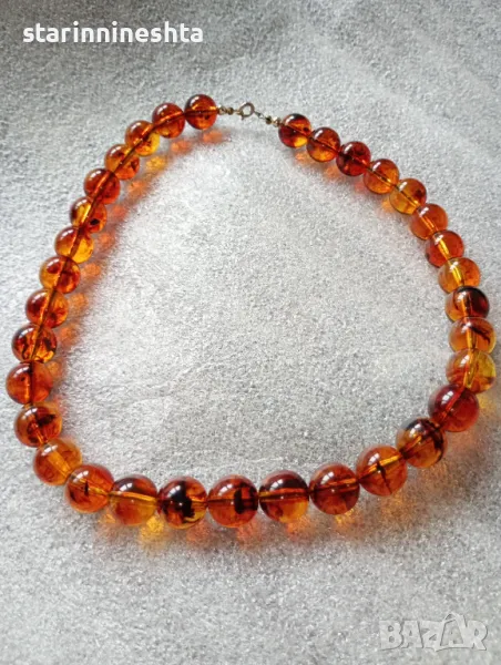 Класически стар  кехлибар огърлица гердан  бижу бижута , снимка 1