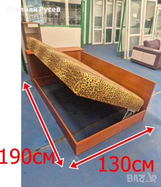 0309 приста легло 190 / 130 см + матрак + ракла -цена 150 лв или 76,69 евро                         , снимка 1