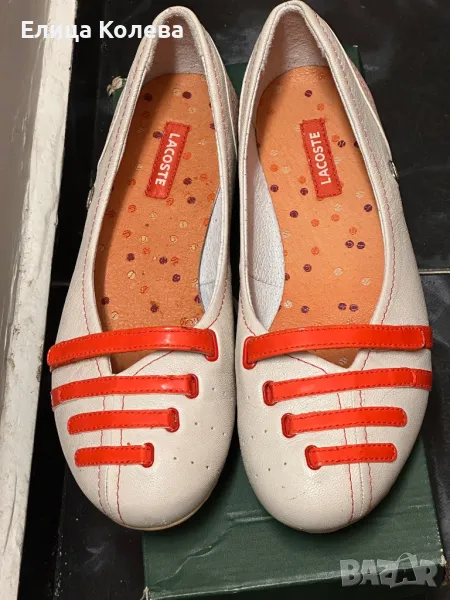 Кожени обувки тип балеринки Lacoste н.37, снимка 1