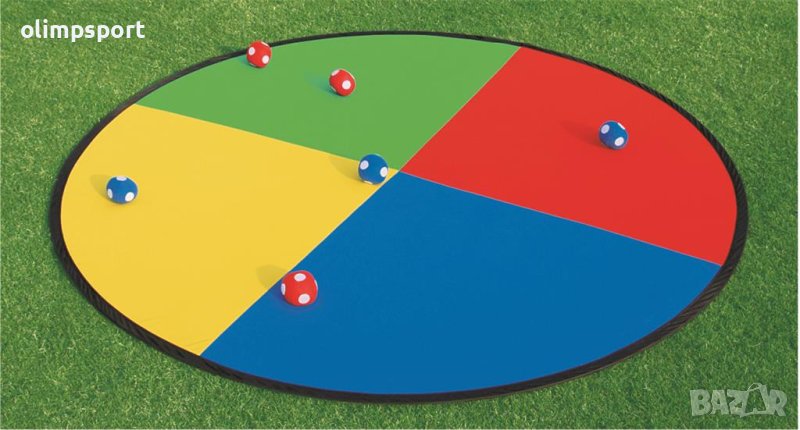 Игра за точност - Сгъваема цветна мишена с 6 топки в чанта , снимка 1