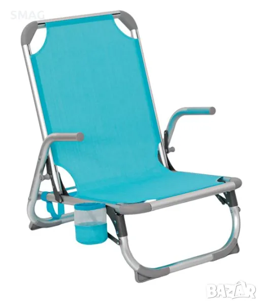 Тюркоазен плажен стол с дръжки 66x55x71cm S_1101809, снимка 1