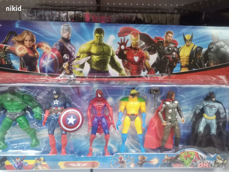 Avengers Авенджърс Марвел герои Хълк Батман 6 бр големи пластмасови фигурки играчки, снимка 1