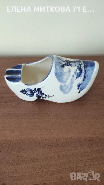 Делфт Холандия порцеланова обувка пепелник доста голяма, снимка 1