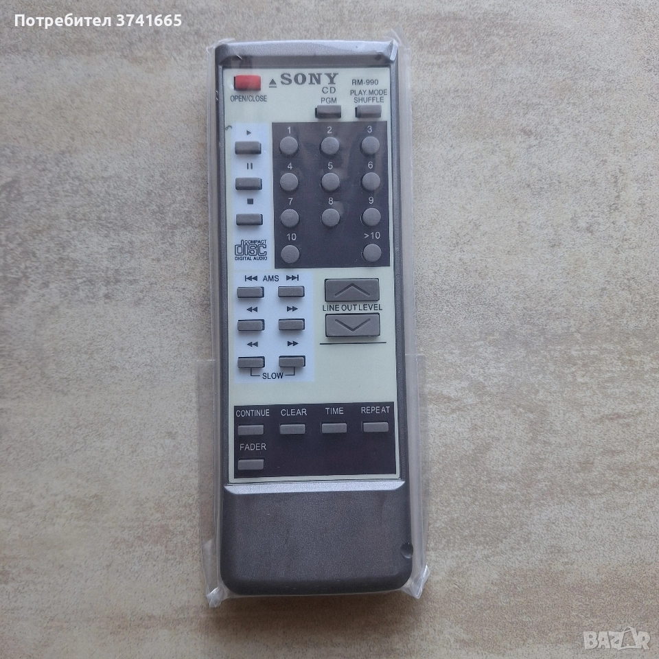 Дистанционно за CD player SONY RM-990, снимка 1