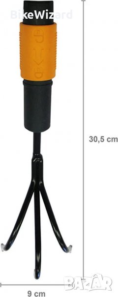 Fiskars QuikFit 1000683 Wide Claw, Small Rake, Tool Head, Ширина: 5,5 см, Черно/Оранжево НОВО, снимка 1