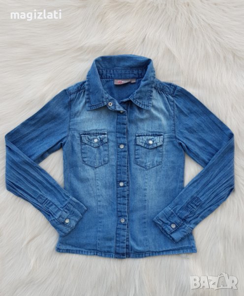 Дънкова риза за момиче 4-5 години, снимка 1