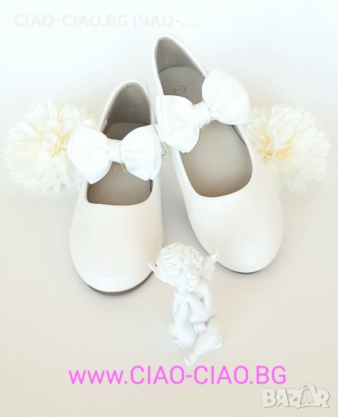 №25-36, Бели балеринки за момиче с елегантна панделка BUBBLE KIDS, снимка 1