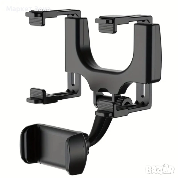 Стабилна 360° Въртяща се ABS стойка за телефон за кола с регулируеми скоби, снимка 1