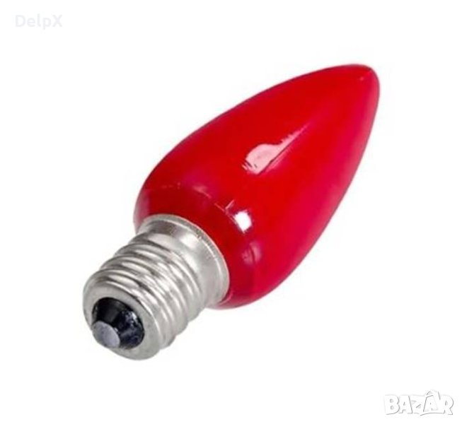 Лампа свещ, червена, цокъл E14, 220V, 40W, снимка 1