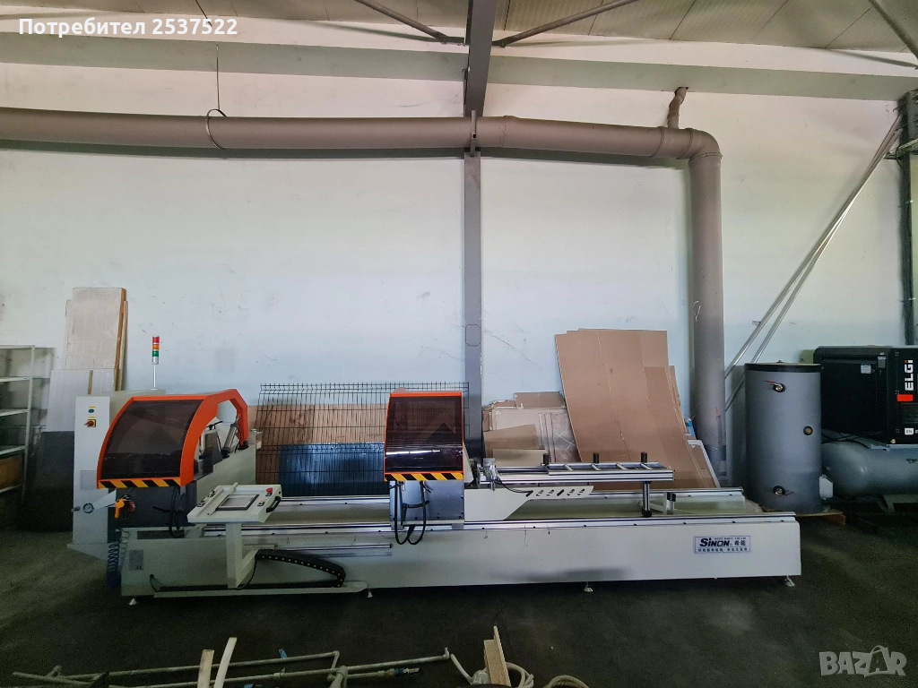 Автоматична двуглава отрезна машина CNC-500×4200 за алуминиеви и PVC профили, снимка 1