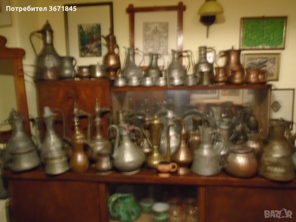 колекция от стари бакърени съдове, снимка 1