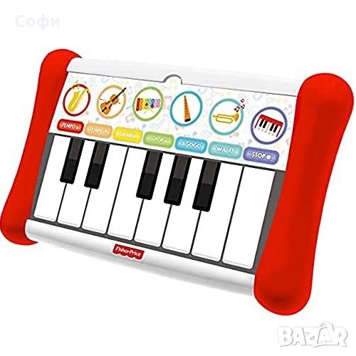 Пиано с музикални клавиши Fisher-Price 22279, Бял/Червен, снимка 1