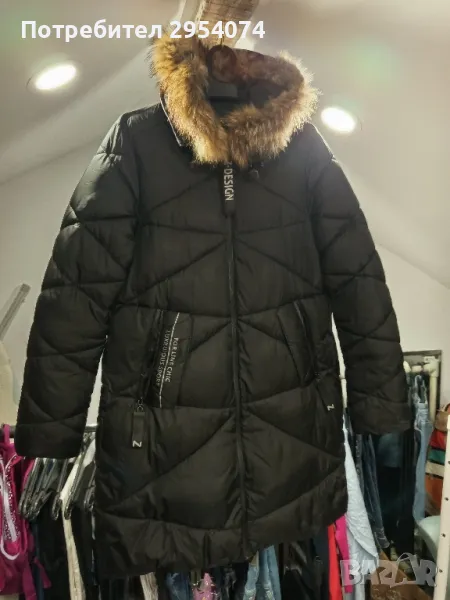 дамско яке с естествен косъм по яката Л 55лв, снимка 1