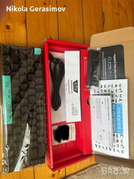 HyperX Alloy Origins 65 Геймърска механична клавиатура с HyperX Aqua суичове, снимка 1