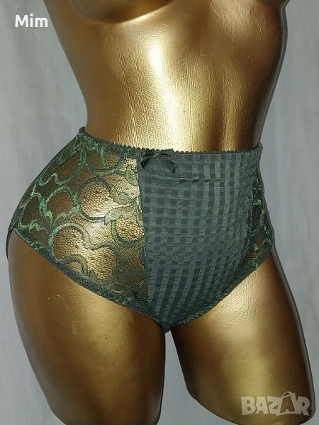 XL/2XL Зелена еластична бикина странично с дантела , снимка 1