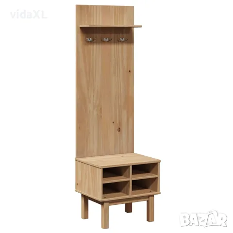vidaXL Шкаф портманто OTTA, 50x40x160 см, борово дърво масив