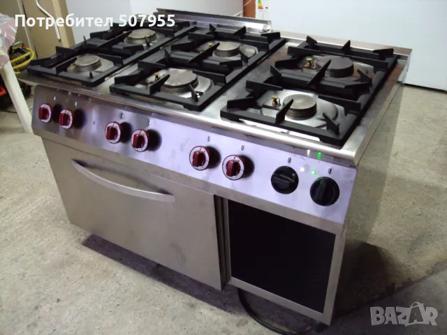 Професионална, газова печка с електрческа фурна BARTSCHER - 6 горелки, снимка 2 - Обзавеждане на кухня - 50184895