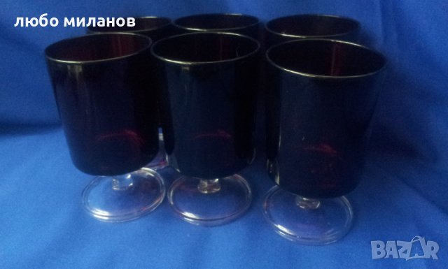Червени, прозрачни чаши, прозрачно бяло столче за алкохол 6 бр, снимка 12 - Чаши - 38726340