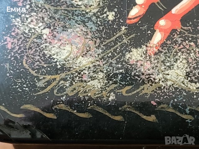 Ръчно рисувана лакова кутия СССР , снимка 2 - Колекции - 44510658