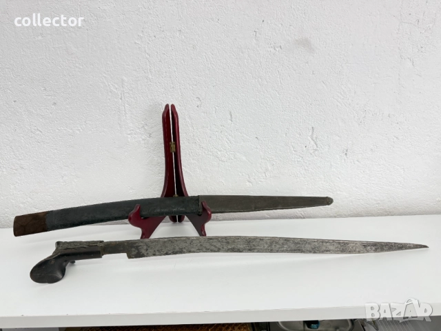 Автентичен османски / балкански ятаган / острие / каракулак. №7714, снимка 6 - Антикварни и старинни предмети - 52737922