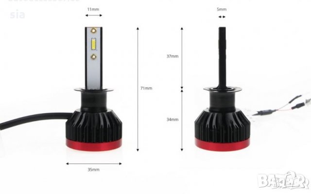 Крушки H11 Mini, LED Диодни Крушки, фарове H8, H9, H11 BF Mini - 50W, 6200 Lm + 200% 