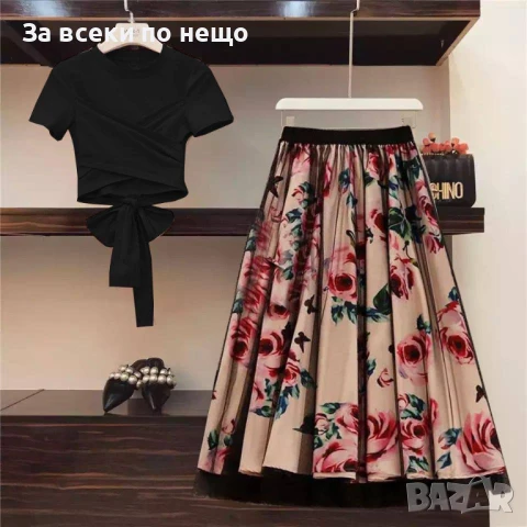 Дамски Комплект Пола И Блуза - Налични Различни Цветове Код A625, снимка 3 - Комплекти - 50466363