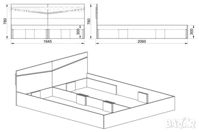 Спалня Сити 2010 дъб артисан или комбинация мока/ лате, снимка 3 - Спални и легла - 47361749