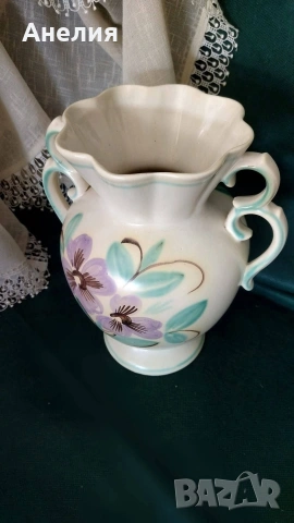 Ваза амфора с виолетки , снимка 2 - Вази - 54233209