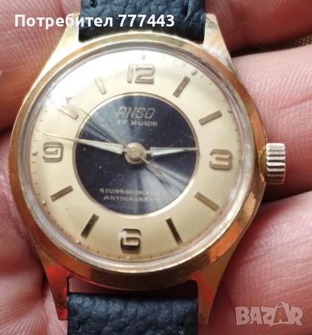 Швейцарски часовник Anso, снимка 3 - Антикварни и старинни предмети - 54098430