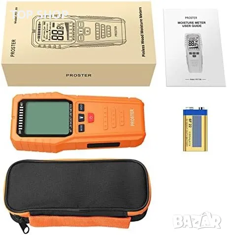 Нов Влагомер Детектор за влага стенна зидария твърда дървесина с чанта, снимка 9 - Други стоки за дома - 49444026