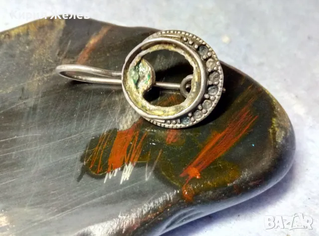 СТАРИННА СРЕБЪРНА ОБЕЦА СРЕБРО ВИСОКА ПРОБА с ГНЕЗДА За ИНКРУСТИРАНЕ на СКЪПОЦЕННИ КАМЪНИ 38105, снимка 3 - Антикварни и старинни предмети - 49733052