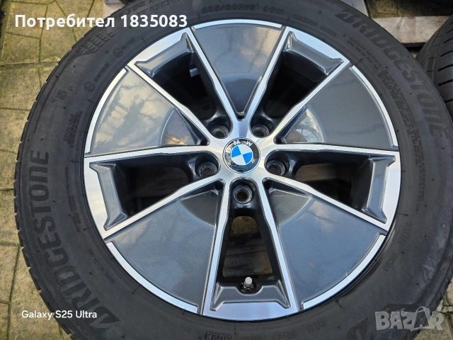 Лети джанти 16ки 5х112 BMW + летни гуми 205/60/16 Bridgestone, снимка 5 - Гуми и джанти - 53296407