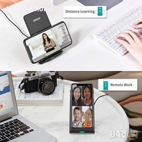 CHOETECH  Qi 10W/7.5W бърза безжична зарядна стойка и подложка , снимка 6 - Безжични зарядни - 51770345