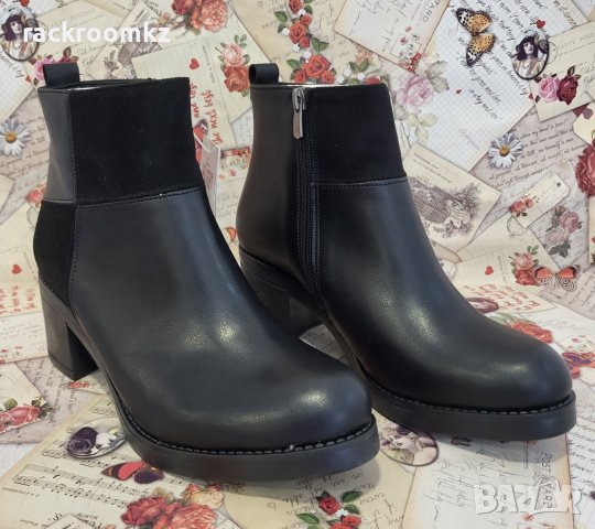Елегантни дамски боти в черен цвят на ток модел: 741004 black, снимка 4 - Дамски боти - 42512537