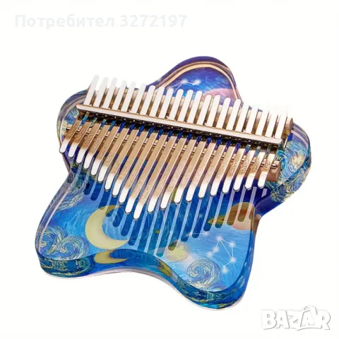 Ръчно изработена Калимба Miwayer-кристална прозрачна,17 клавиша с калъф и аксесоари, снимка 3 - Други - 48444261