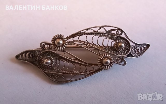 Сребърни брошки ФИЛИГРАН, снимка 2 - Колиета, медальони, синджири - 44291231