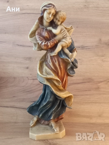 ВОСЪЧНА фигура на Мадона с младенеца, снимка 4 - Статуетки - 52584697