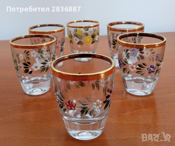 Красив сет  френски рисувани чашки/шотове, снимка 5 - Чаши - 40214354