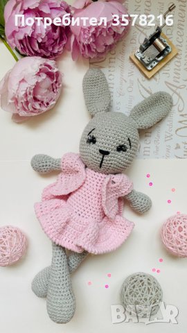 Плетена играчка зайче, подарък, снимка 2 - Плюшени играчки - 38987787