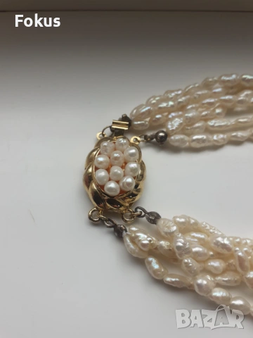 Стар гердан колие огърлица перли седеф винтич дамско бижу, снимка 2 - Антикварни и старинни предмети - 53950989