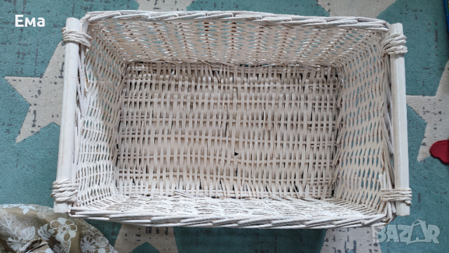 Голяма плетена дървена кошница - ратан, снимка 5 - Кутии за съхранение - 54031314